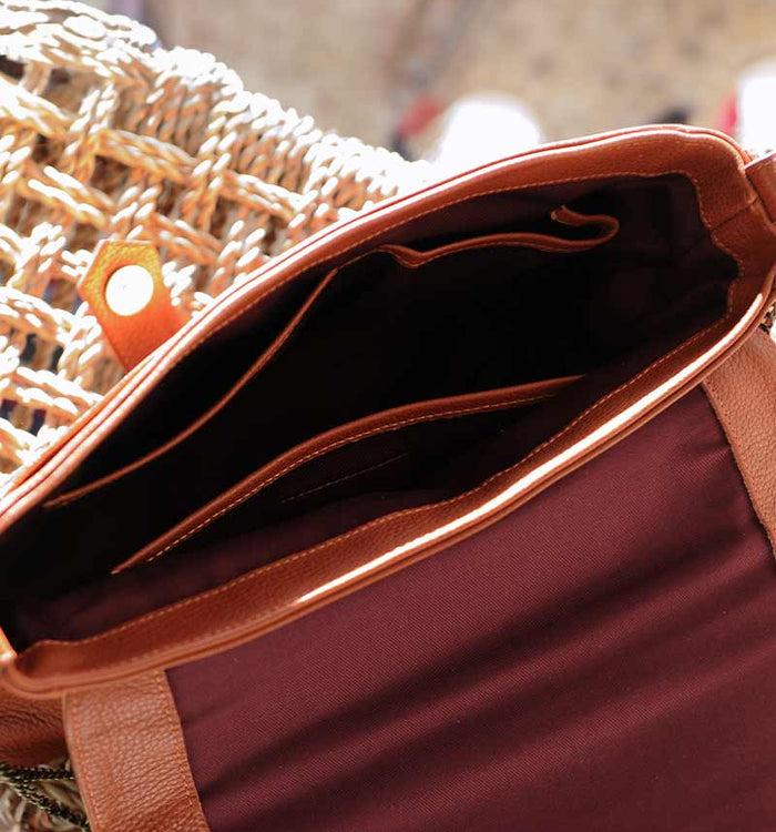 Antoinette Ameska Sac CUZCO Tabac/Lézard Bronze