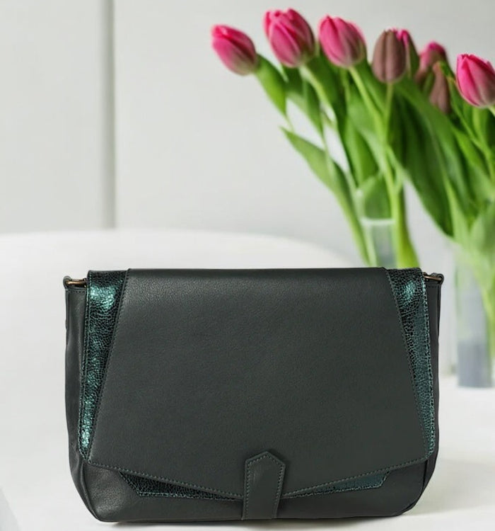 Antoinette Ameska Sac CUZCO Vert Forêt/Craquelé