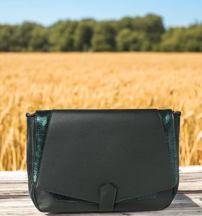 Antoinette Ameska Sac CUZCO Vert Forêt/Craquelé