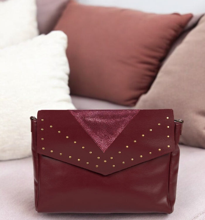 Antoinette Ameska Sac NORA Bordeaux/Paillette