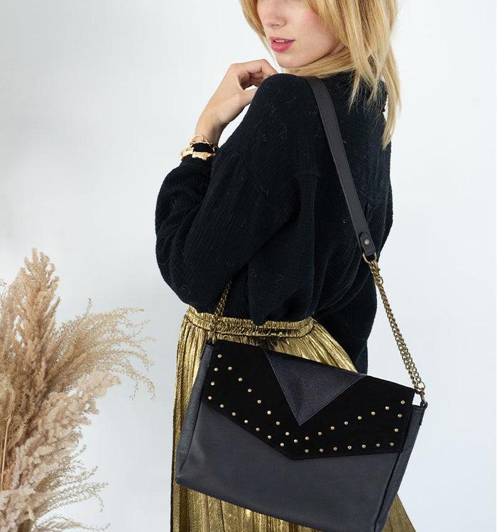 Antoinette Ameska Sac NORA Noir/Lézard Noir