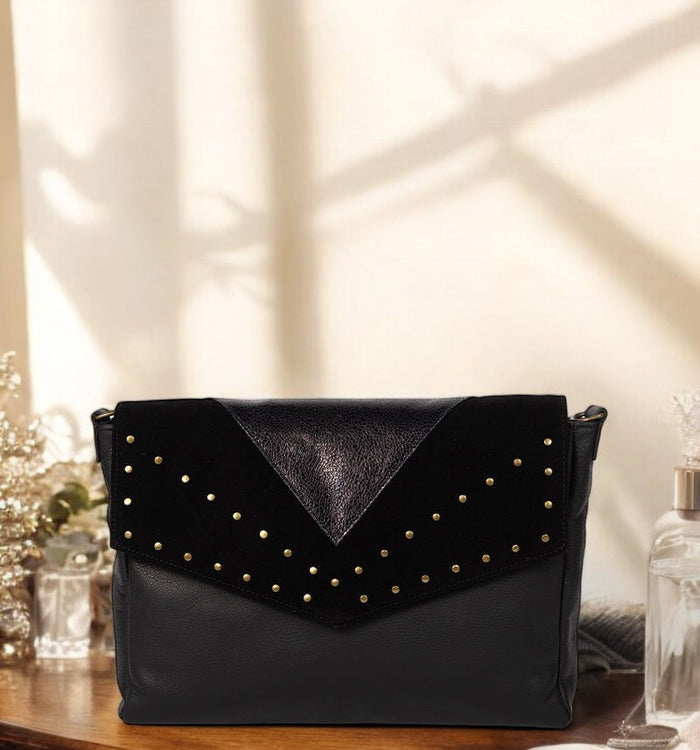 antoinette ameska Sac NORA Noir/Lézard Noir