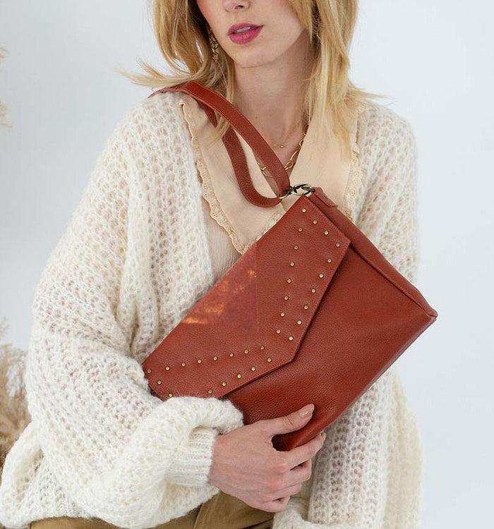 Antoinette Ameska Sac NORA Tabac/Lézard Camel