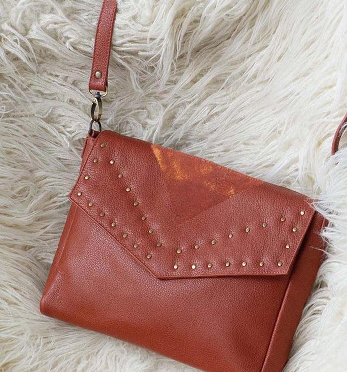 Antoinette Ameska Sac NORA Tabac/Lézard Camel