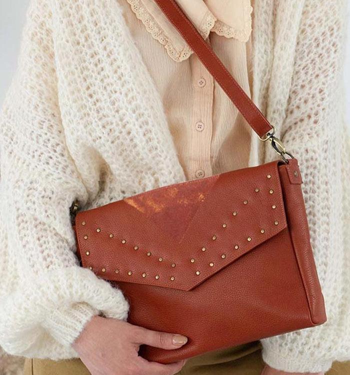 Antoinette Ameska Sac NORA Tabac/Lézard Camel