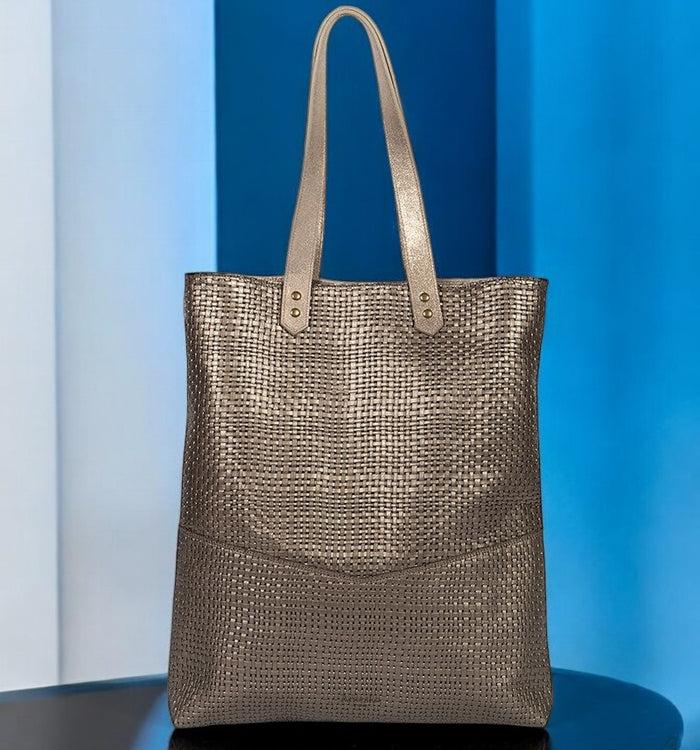 Antoinette Ameska Sac TIVOLI Gris Tresse Parme