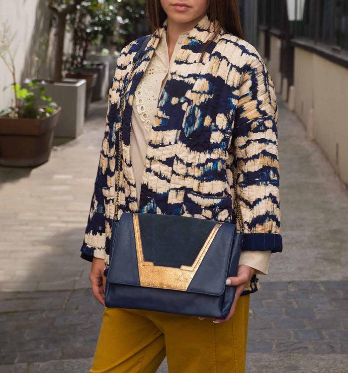 Antoinette Ameska Sac TOKYO Camel/Metal Cuivre