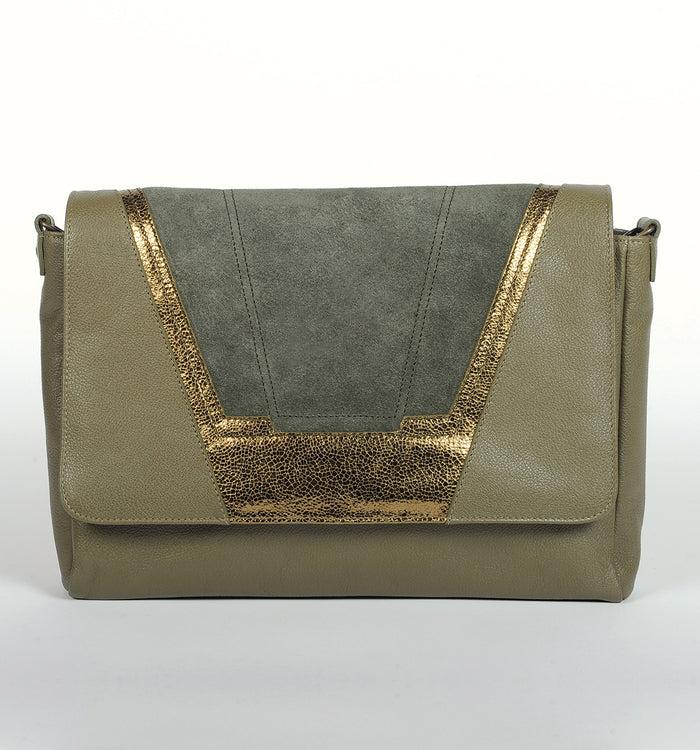 Antoinette Ameska Sac TOKYO Kaki/Métal Kaki