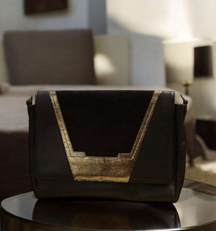 Antoinette Ameska Sac TOKYO Noir/Irisé Or