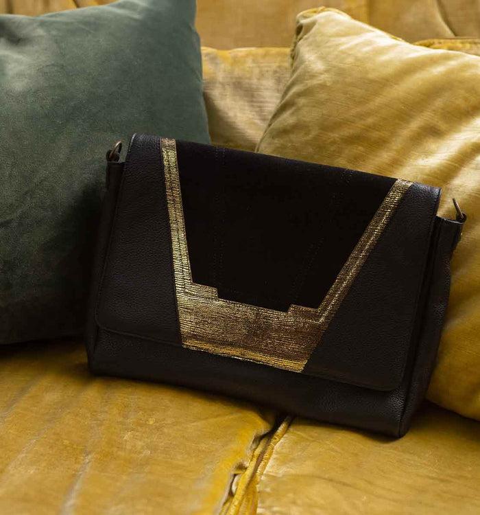 Antoinette Ameska Sac TOKYO Noir/Irisé Or