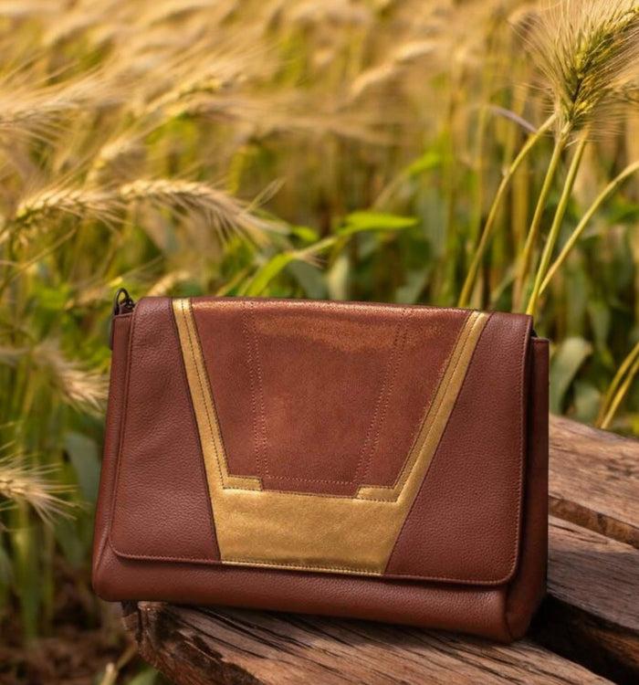 Antoinette Ameska Sac TOKYO Tabac/Lézard Camel