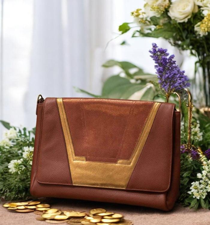 Antoinette Ameska Sac TOKYO Tabac/Lézard Camel