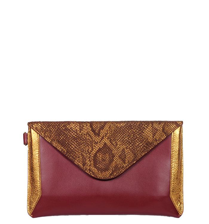 Antoinette Ameska Trousse TURIN Bordeaux/Python