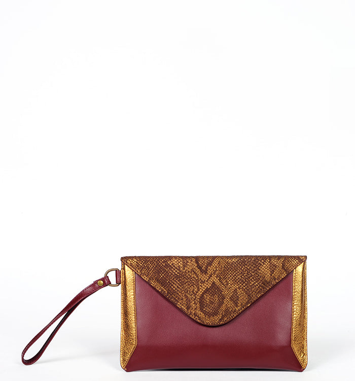 Antoinette Ameska Trousse TURIN Bordeaux/Python