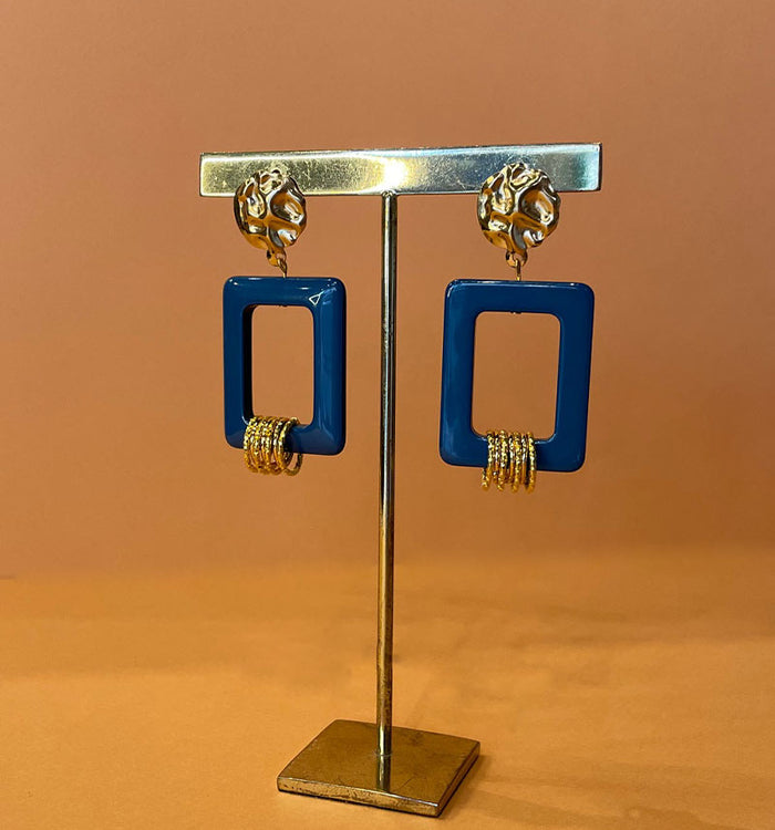 antoinette ameska Boucles d'Oreilles AMBRE Bleu Canard