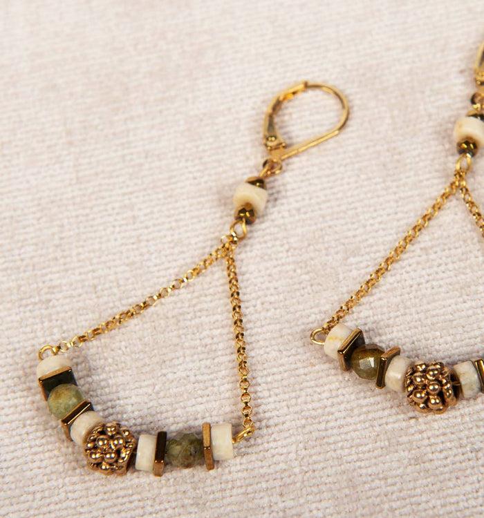 Antoinette Ameska Boucles D'Oreilles ANAIS Vert D'eau