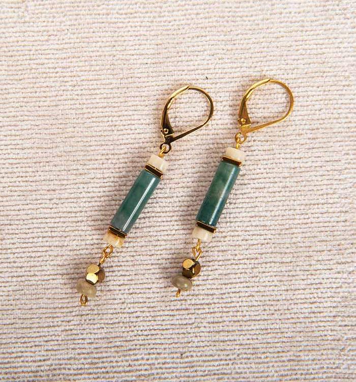 Antoinette Ameska Boucles D'Oreilles AURORE Vert D'eau