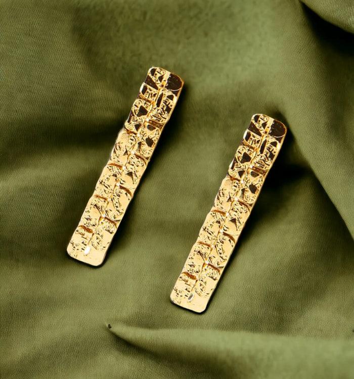 antoinette ameska Boucles d'Oreilles - Chaine Plate Doré