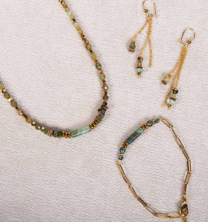 Antoinette Ameska Boucles D'Oreilles CORALIE Vert D'eau