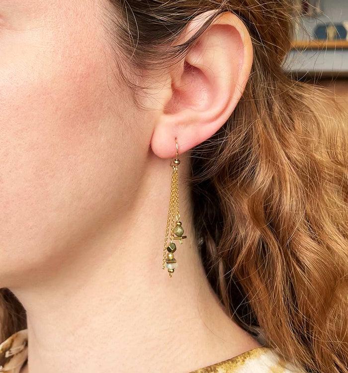 antoinette ameska Boucles d'Oreilles CORALIE Vert d'eau