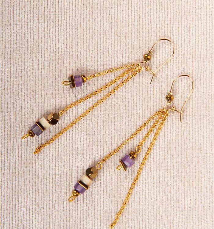 Antoinette Ameska Boucles D'Oreilles CORALIE Violet