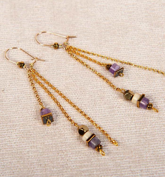 Antoinette Ameska Boucles D'Oreilles CORALIE Violet