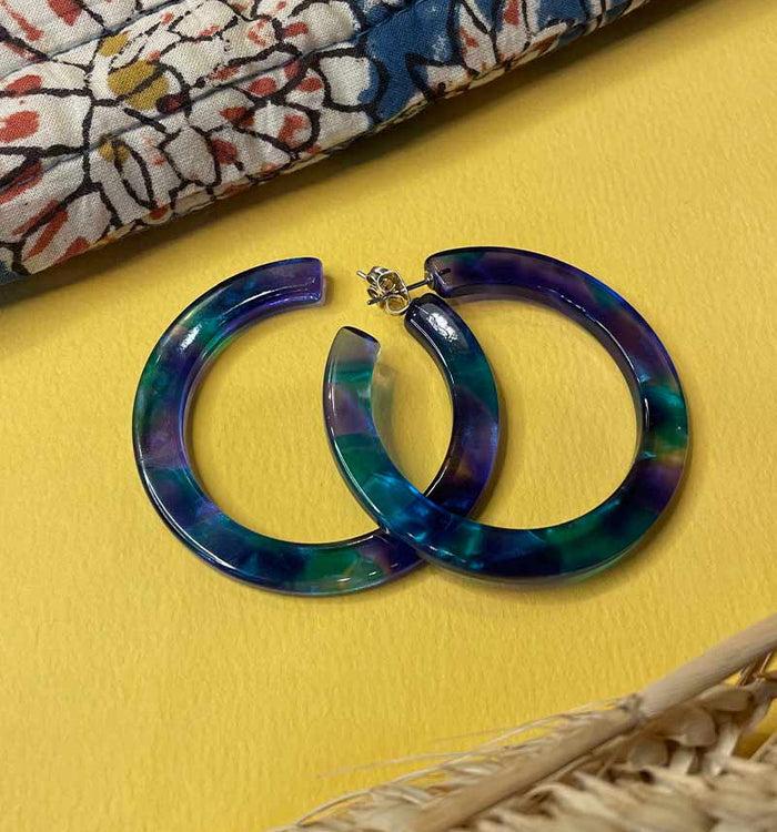 Antoinette Ameska Boucles D'Oreilles CRALIS - Taille L Bleu/Turquoise Translucide