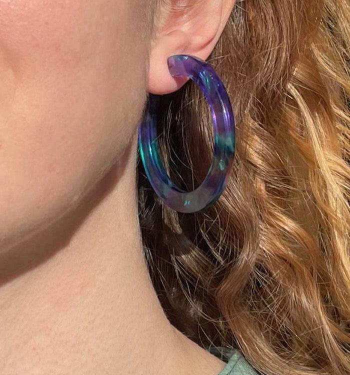 Antoinette Ameska Boucles D'Oreilles CRALIS - Taille L Bleu/Turquoise Translucide