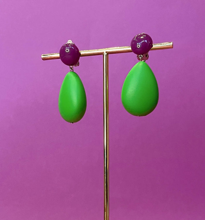 Antoinette Ameska Boucles D'Oreilles CUBA Prune/Pomme