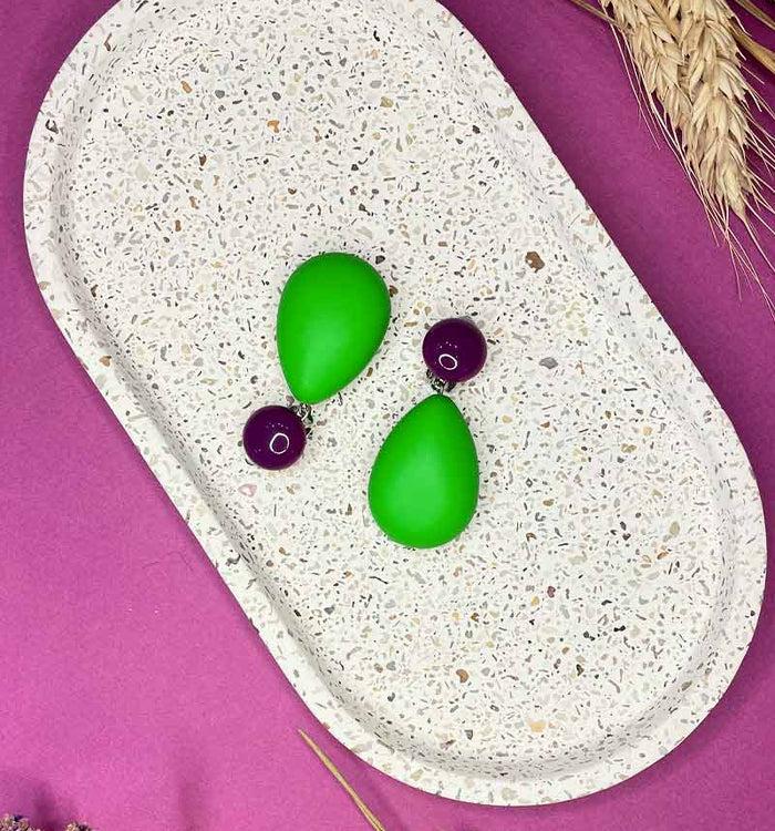 antoinette ameska Boucles d'Oreilles CUBA Prune/Pomme