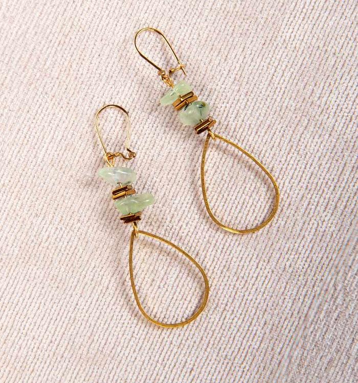 antoinette ameska Boucles d'Oreilles GABY 01 Vert d'eau