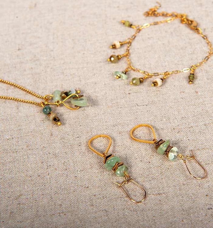 Antoinette Ameska Boucles D'Oreilles GABY 02 Vert D'eau