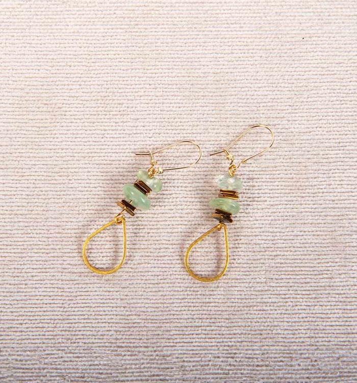 antoinette ameska Boucles d'Oreilles GABY 02 Vert d'eau