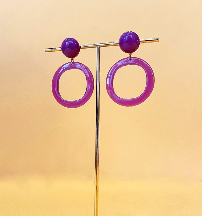 Antoinette Ameska Boucles D'Oreilles KAMELIA Violet Translucide