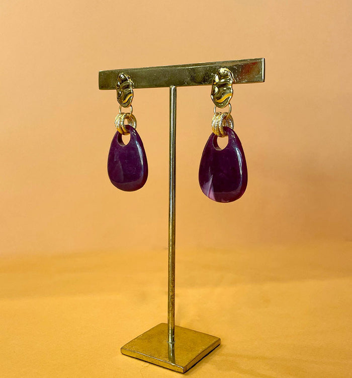 antoinette ameska Boucles d'Oreilles NOEMIE Violet Prune