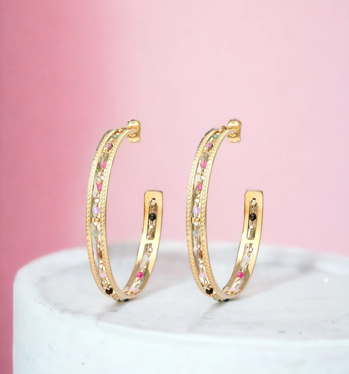 Antoinette Ameska Boucles D'oreilles - Sabah Grande Doré