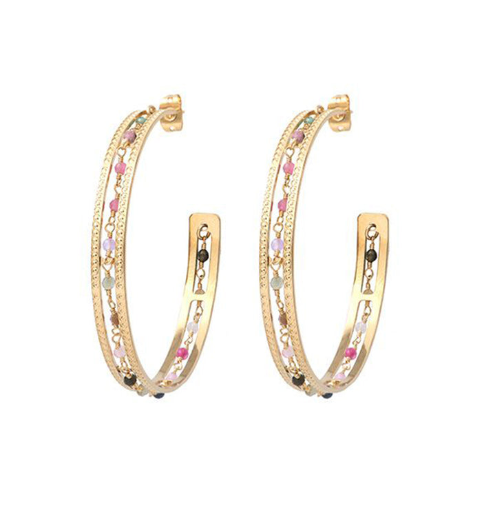 Antoinette Ameska Boucles D'oreilles - Sabah Grande Doré