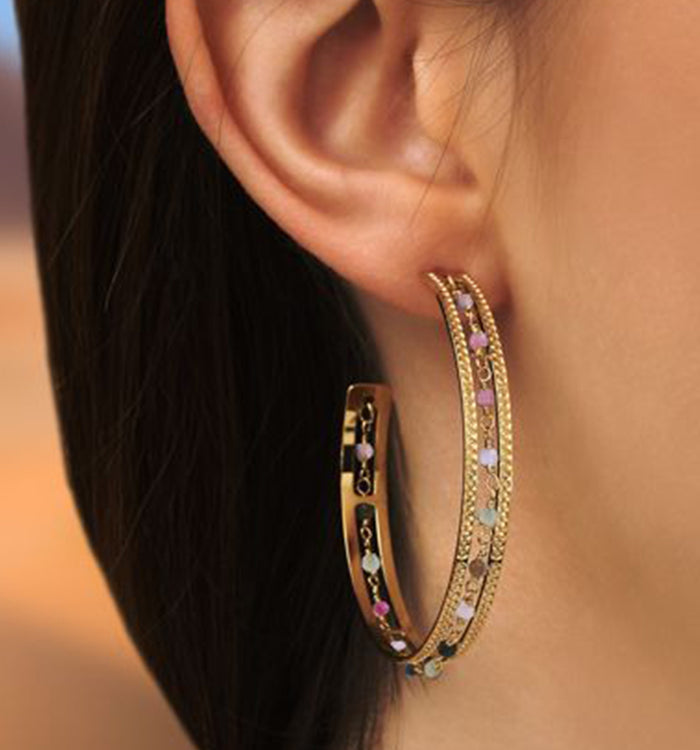 antoinette ameska Boucles d'oreilles - Sabah Grande Doré