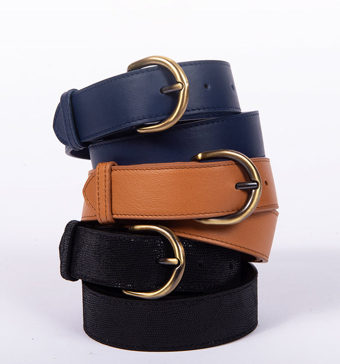 Antoinette Ameska Ceinture MARGOT Lézard Bronze - Boucle Moyenne