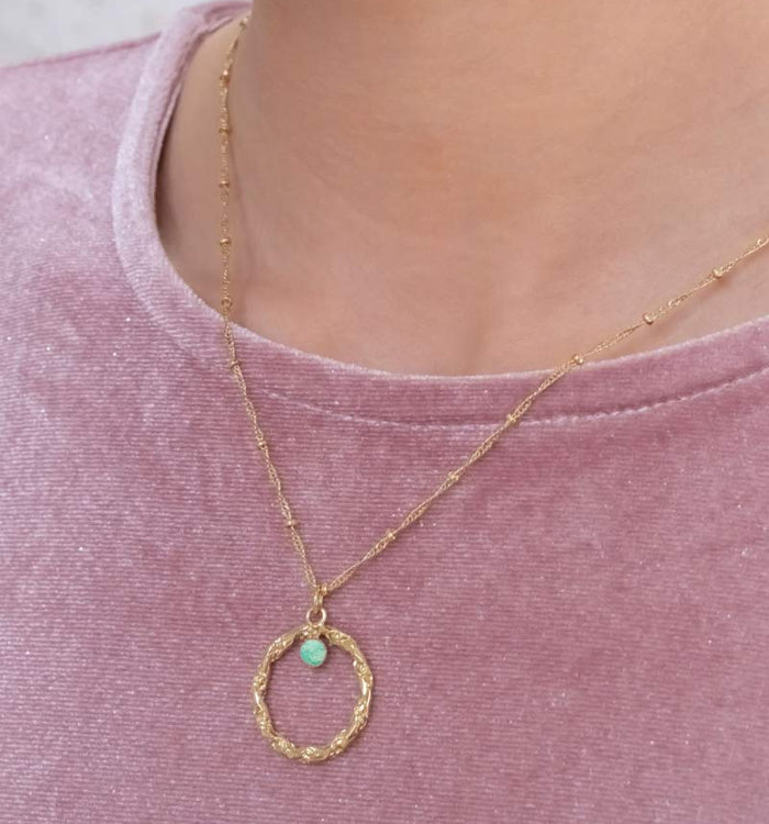 Antoinette Ameska Collier Anneau Torsadé ANGELA Amazonite