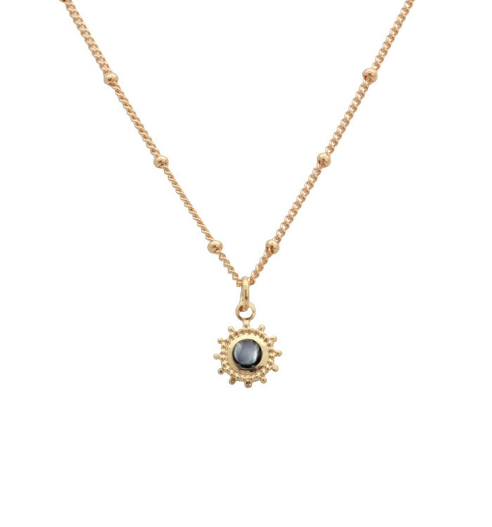 Antoinette Ameska Collier Court MARQUISE Nacre Grise