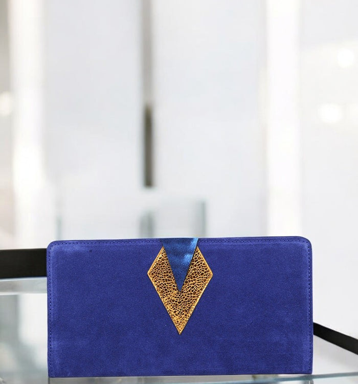 Antoinette Ameska Compagnon IBIZA Bleu Indigo/Craquelé Doré