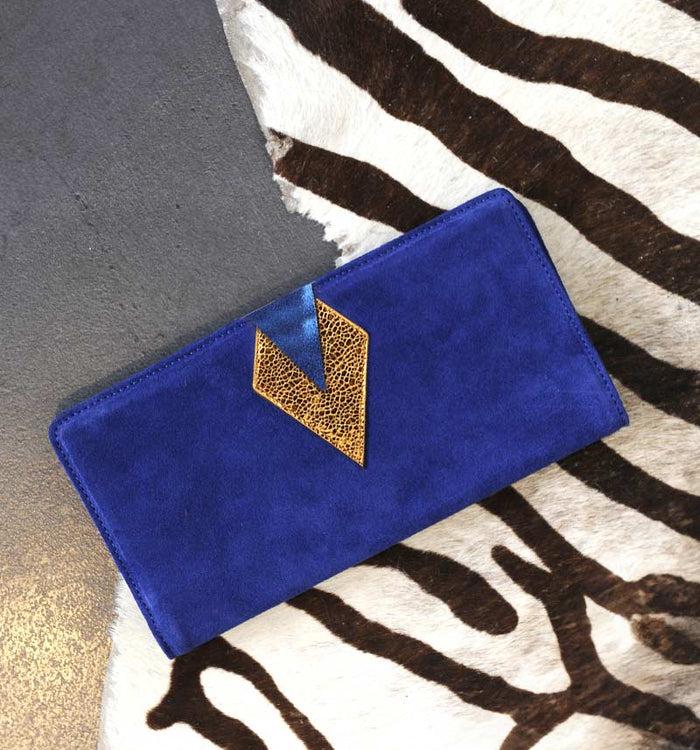 antoinette ameska Compagnon IBIZA Bleu Indigo/Craquelé Doré