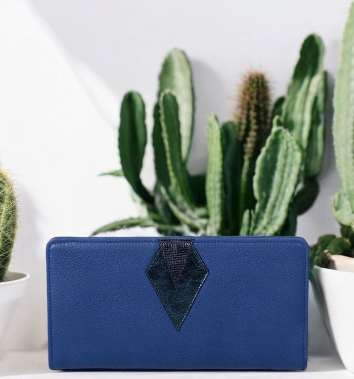 antoinette ameska Compagnon IBIZA Bleu Navy/Craquelé Bleu