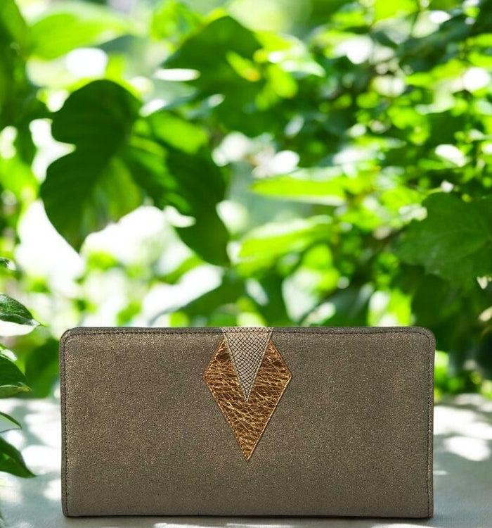 Antoinette Ameska Compagnon IBIZA Kaki Paillette/Bronze