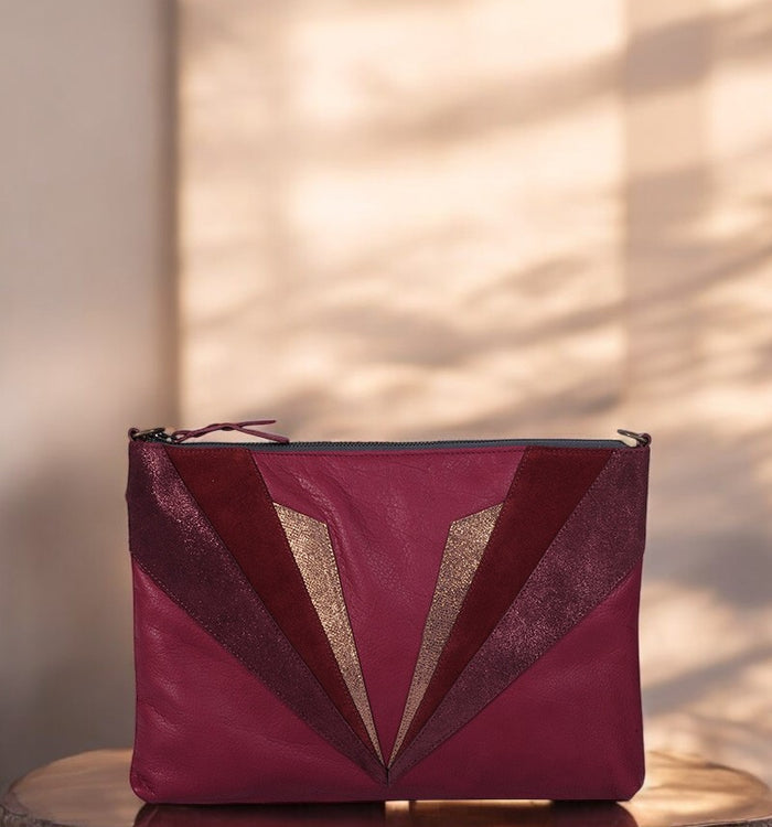 Antoinette Ameska Grande Pochette PETRA Bordeaux/Lie De Vin