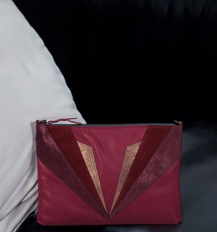 Antoinette Ameska Grande Pochette PETRA Bordeaux/Lie De Vin