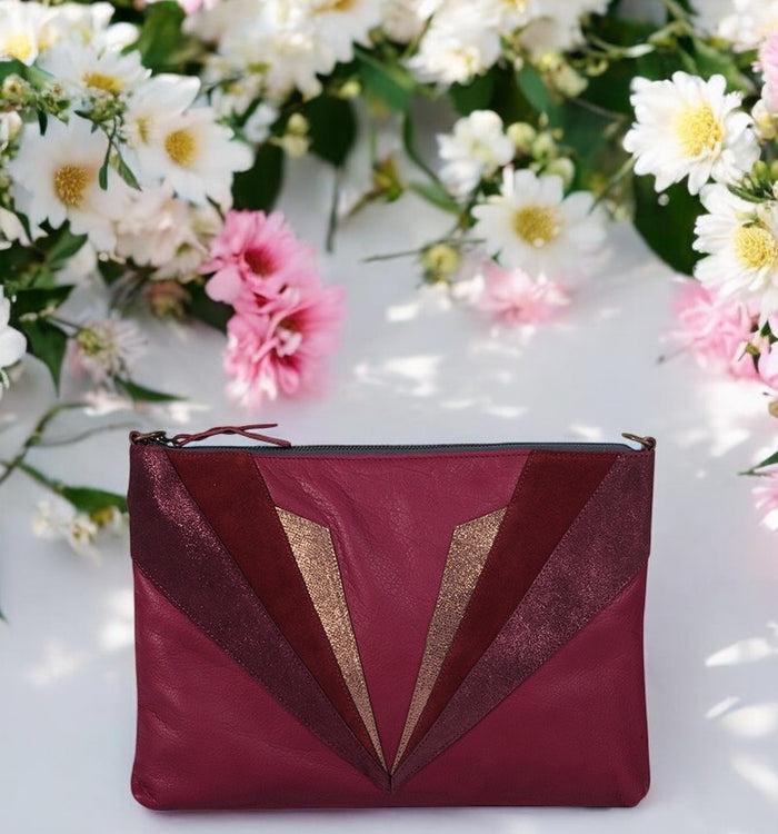 Antoinette Ameska Grande Pochette PETRA Bordeaux/Lie De Vin