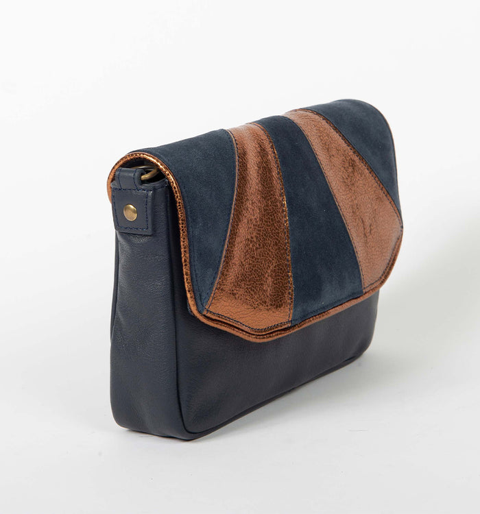 Antoinette Ameska Petit Sac AVOLA Bleu Foncé/Bronze