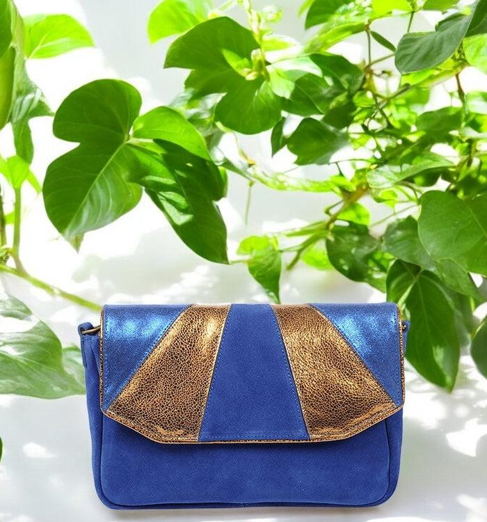 Antoinette Ameska Petit Sac AVOLA Bleu Indigo/Bronze
